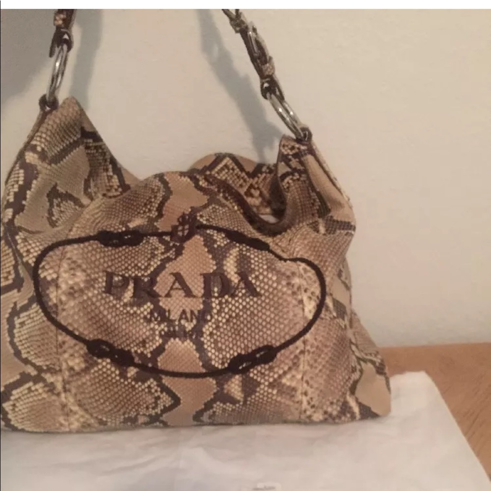 🎀SOLD🎀 PRADA LEATHER PYTHON HOBO HANDBAG